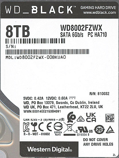 送料無料】Western Digital製HDD WD8002FZWX 8TB SATA600 7200: オンラインショッピングエクセラー JRE  MALL店｜JRE MALL