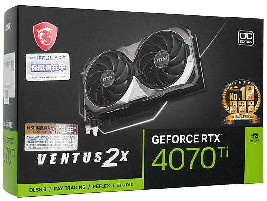 送料無料】MSI製グラボ GeForce RTX 4070 Ti VENTUS 2X 12G OC PCIExp 