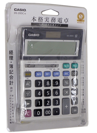 送料無料】CASIO製 本格実務電卓 12桁 DS-20DC-N: オンライン