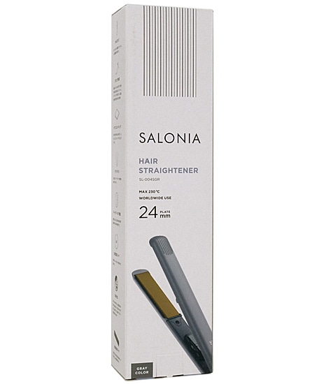 送料無料】SALONIA ストレートヘアアイロン 24mm SL-004SGR グレー