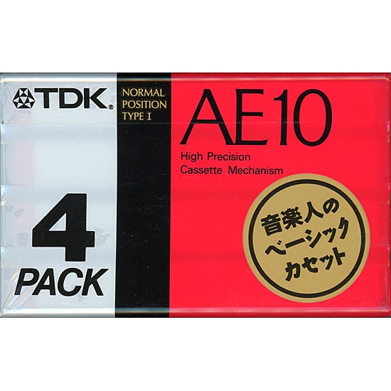 TDK カセットテープ ノーマルポジション AE10 4PACK AE-10X4K 10分