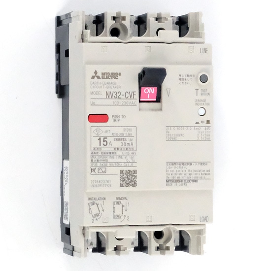 送料無料】三菱電機 漏電遮断器 NV32-CVF 3P 15A 100-230V 30MA