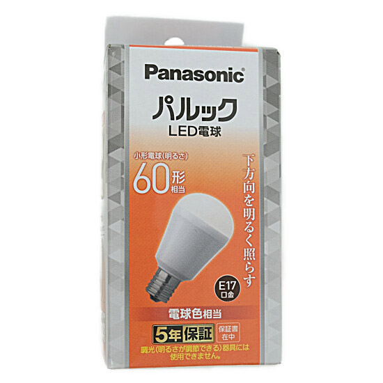 送料無料】Panasonic LED電球 E17口金 電球色 LDA7LHE17S6: オンライン