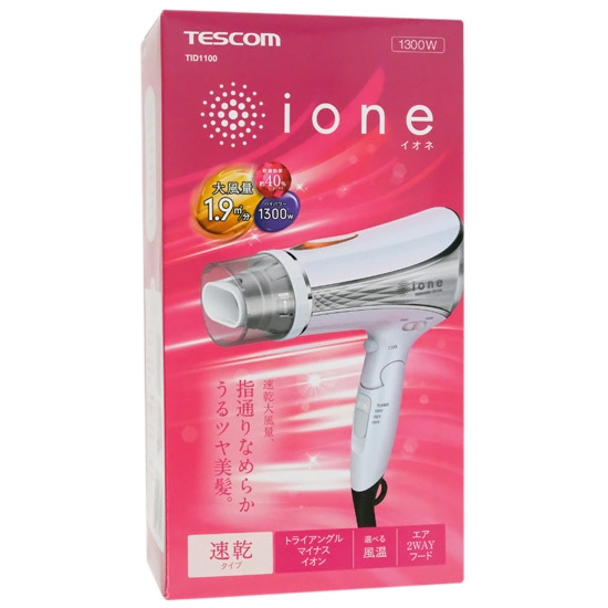 送料無料】テスコム マイナスイオン ヘアードライヤー ione TID1100-W