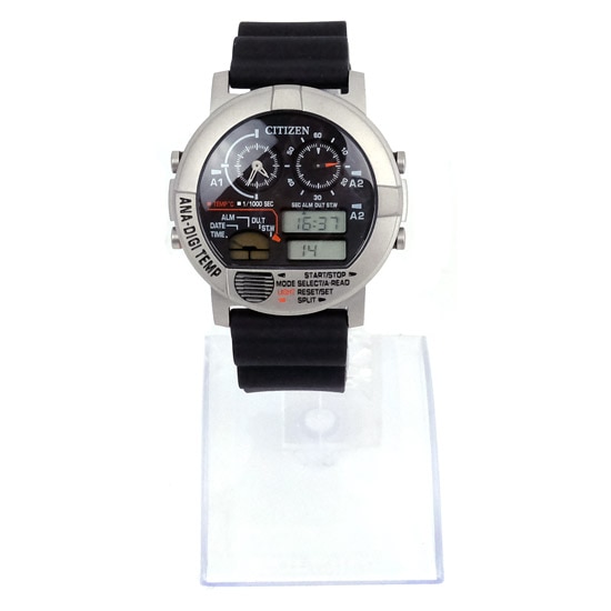 新品 シチズン 限定モデル JG0070-11E アナデジ テンプ 腕時計カレンダー月末無修正機能