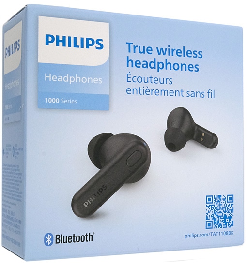 送料無料】PHILIPS 完全ワイヤレスヘッドホン TAT1108BK/97