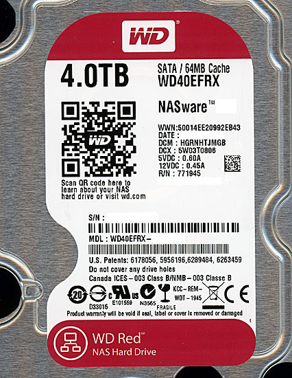 送料無料】Western Digital製HDD WD40EFRX 4TB SATA600: オンライン