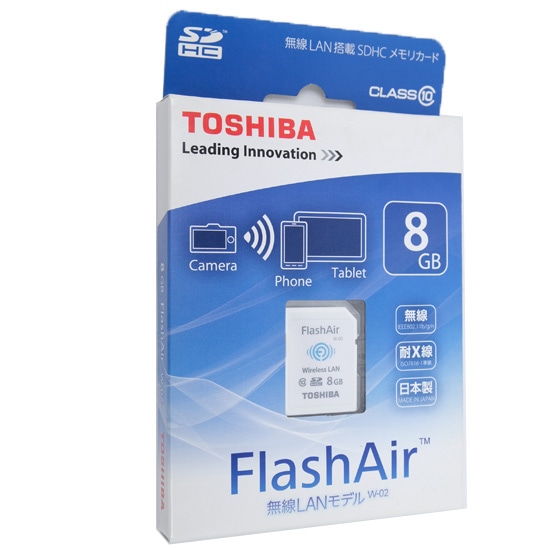 東芝 SDHCメモリーカード(FlashAir) 8GB SD-WC008G-