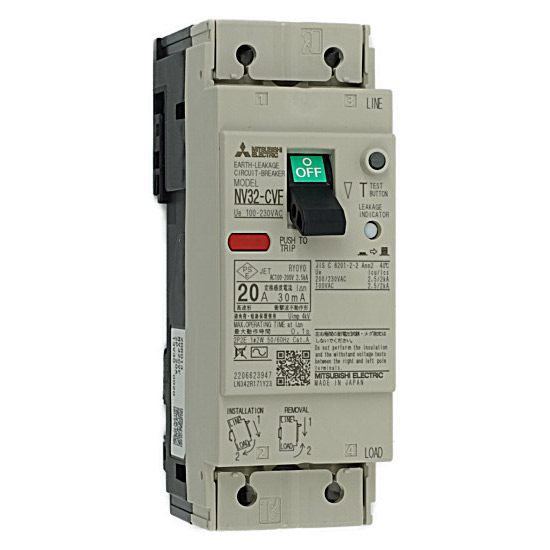 三菱電機 漏電遮断器(カバー付)NV100-CVFU 3P 60A 30MA - 生活家電