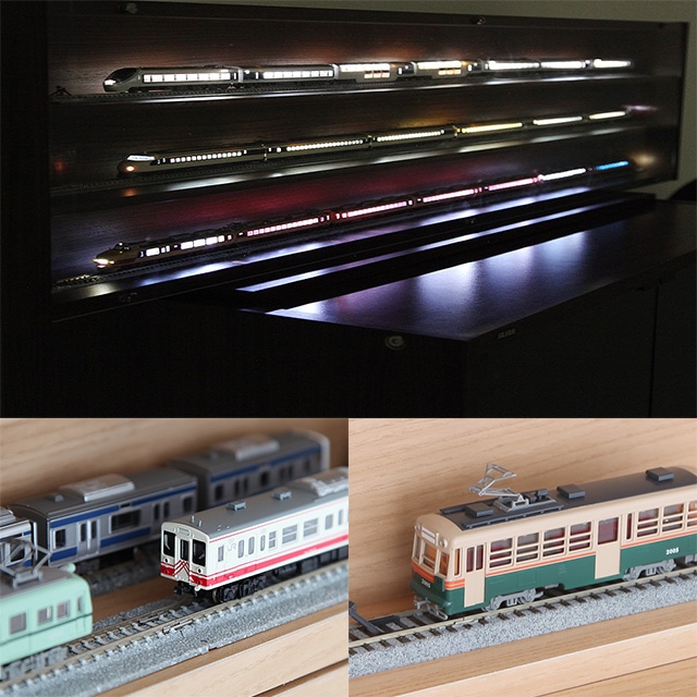 Nゲージ・HOゲージ対応 鉄道模型ディスプレイケース 幅93cm ホワイト