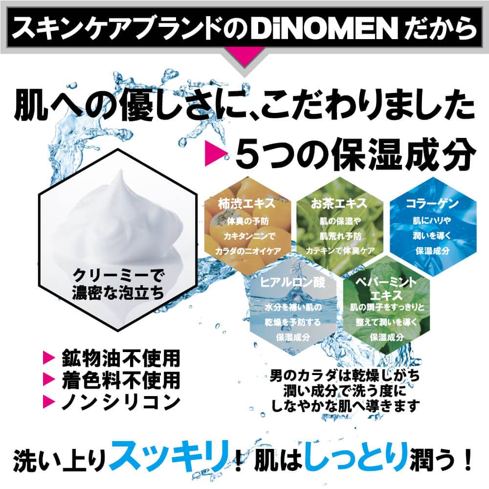 ボディソープ メンズ 加齢臭 体臭 予防 対策 デオドラント 薬用成分配合カラダの気になるニオイの悩みに！ 桃山ホールディングス 医薬部外品 DiNOMEN  ディノメン 薬用デオドラント ボディソープ 700ml: うさマート｜JRE MALL