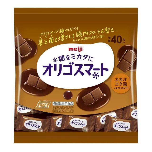 ◇明治 オリゴスマート カカオコク深ミルクチョコ 大袋 200g【12個