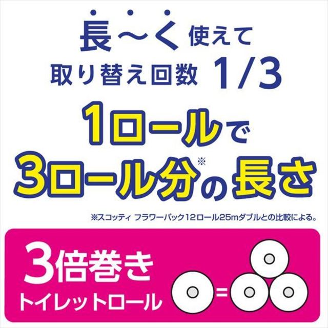 日本製紙クレシア スコッティ フラワーパック 3倍長持ち トイレット4