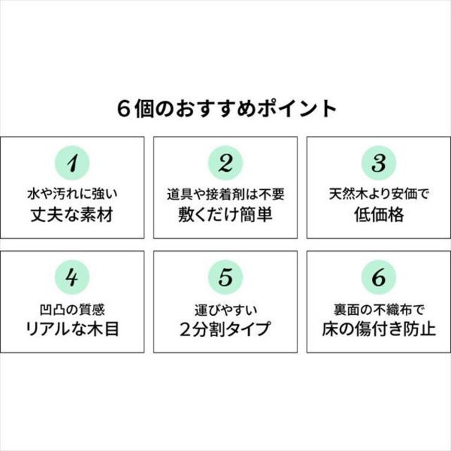 期間限定P5倍！6日まで／ウッドフローリングカーペット 6畳 団地間