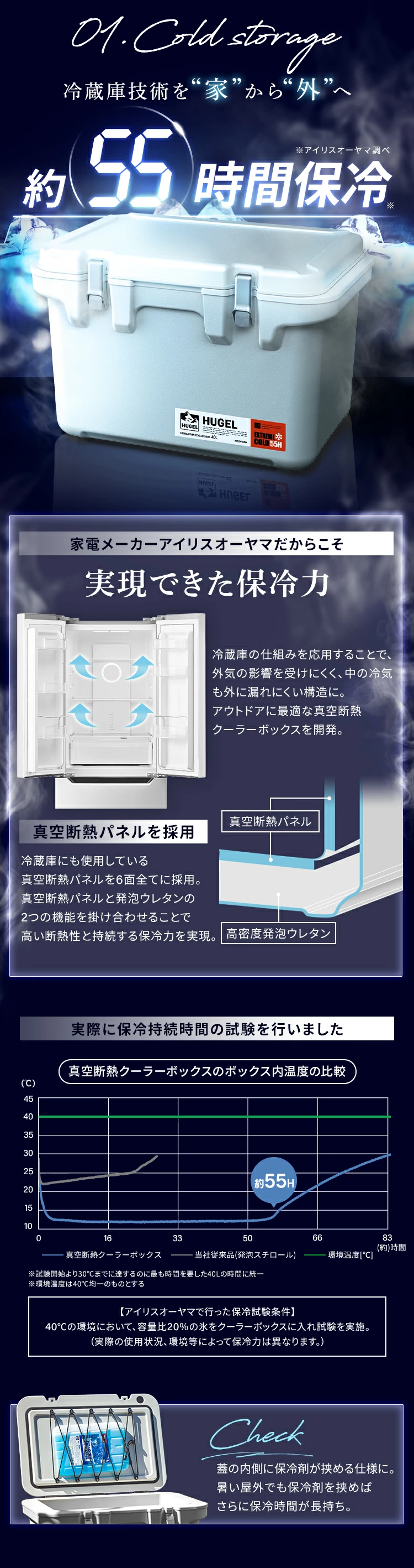 クーラーボックス 大型 大容量 40L 真空断熱クーラーボックス 真空断熱