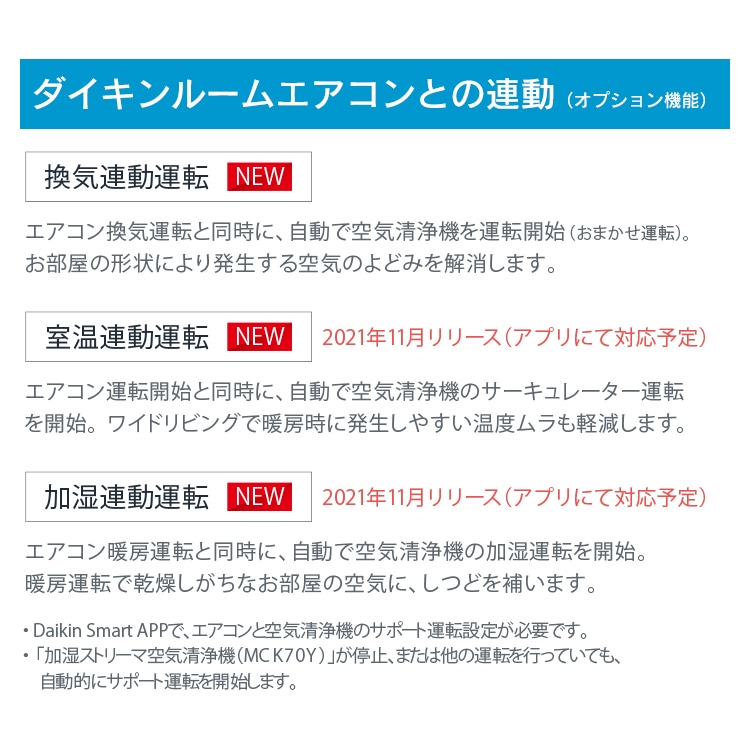 空気清浄機 ダイキン ダイキンストリーマ加湿空気清浄機 MCK70Y－W