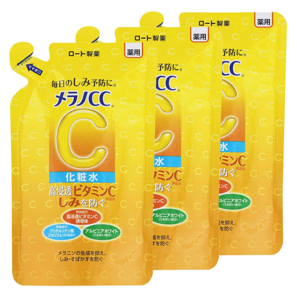 ロート製薬 【3個】メラノCC 薬用しみ対策 美白化粧水 詰替え用 170ml