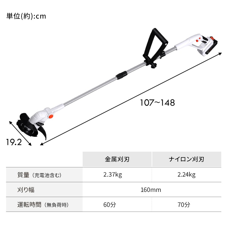 充電式グラストリマー JGT160M2 ホワイト: アイリスプラザ｜JRE MALL