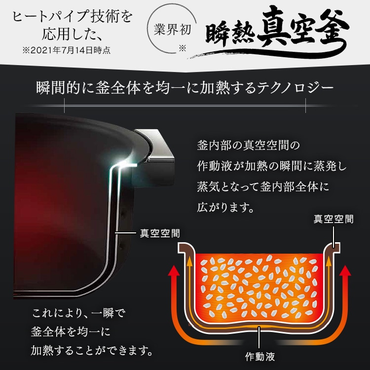 公式】炊飯器 瞬熱真空釜 IHジャー炊飯器5.5合 RC-IF50-B ブラック