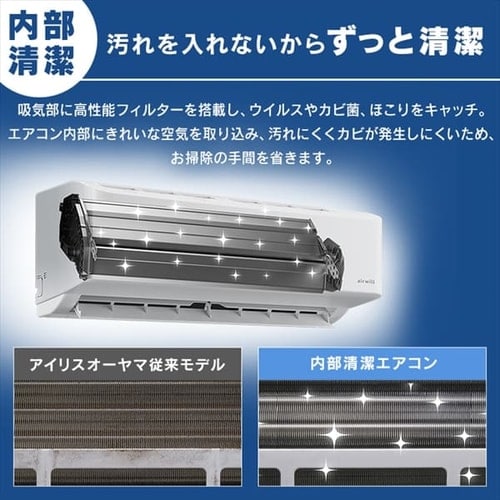 内部清潔エアコン3.6kW IAF-3605GF（室内機） IAR-3605GF（室外機 ...