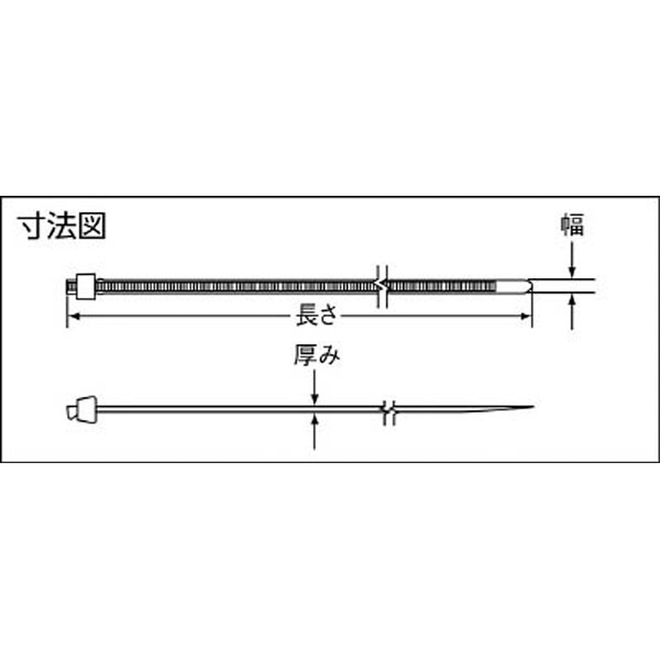 スタストラップ ナイロン結束バンド ナチュラル SST1MC （1袋100本