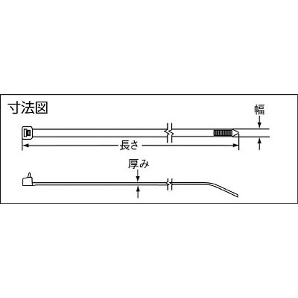 リリースタイ 取り外し可能ナイロン結束バンド 耐候性黒 PRT3HL0 （1袋