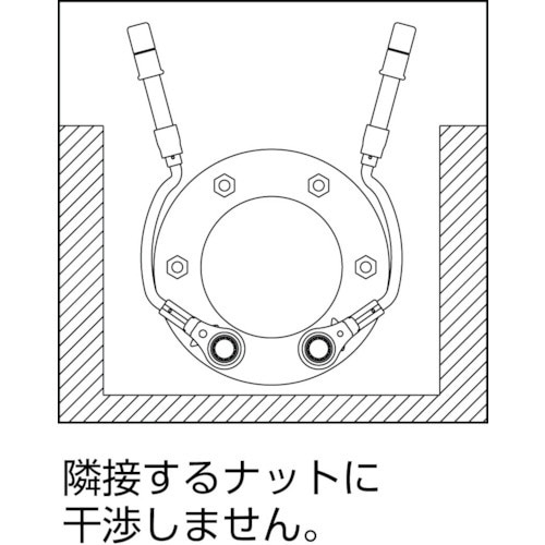 水道本管用弓形トルクレンチ（単能型）46mm RM46LYT(RM46LYT