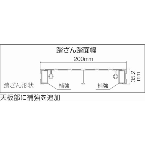 作業用踏台 アルミ製・高強度タイプ 2段 ブラック TSF256BK(TSF256BK