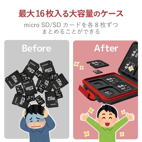 SD/microSDカードケース(耐衝撃) ブラック CMC-SDCHD01BK[CMCSDCHD01BK