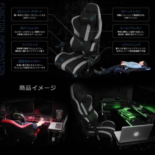BC-LOC-950RR-RD ゲーミング座椅子 GAMING FLOOR CHAIR プロシリーズ