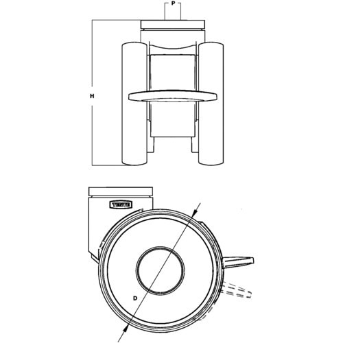 テンテキャスター 高性能旋回双輪キャスターＬＩＮＥＡ（ウレタン車輪