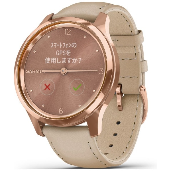 vivomove Luxe 【Suica対応】 GARMIN Light Sand Leathe/18K Rose Gold