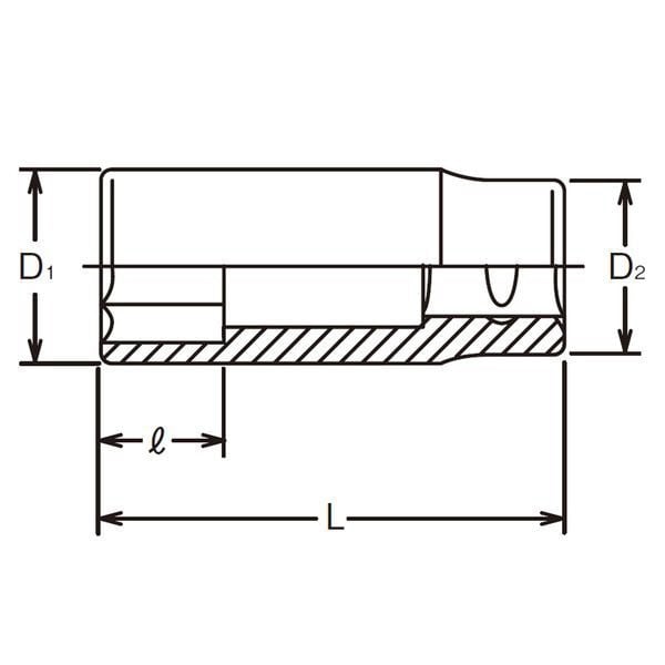 6305A-1.3/4 3/4インチ(19mm) 12角ディープソケット 1.3/4インチ 6305A