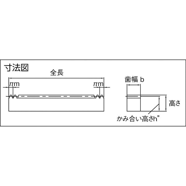 ＫＨＫ 両端面加工ラックＳＲＦ１．５－１０００(SRF1.51000