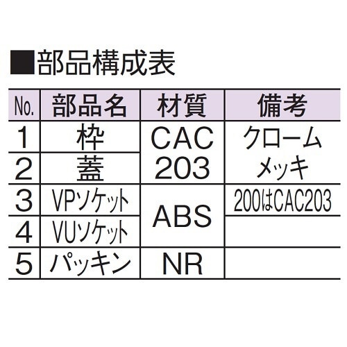 アウス D-COVT-PU-N 200 ツバ広掃除口-