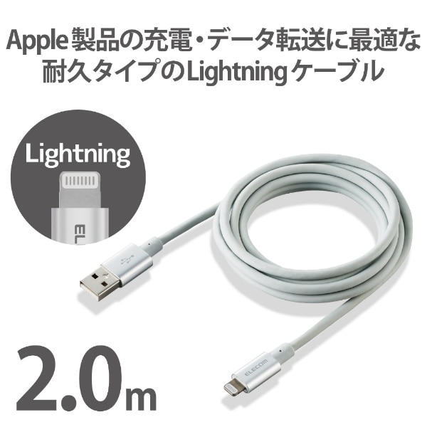 高品質の人気 アップルiPad第8世代シルバー 電源コンセント・Lightning