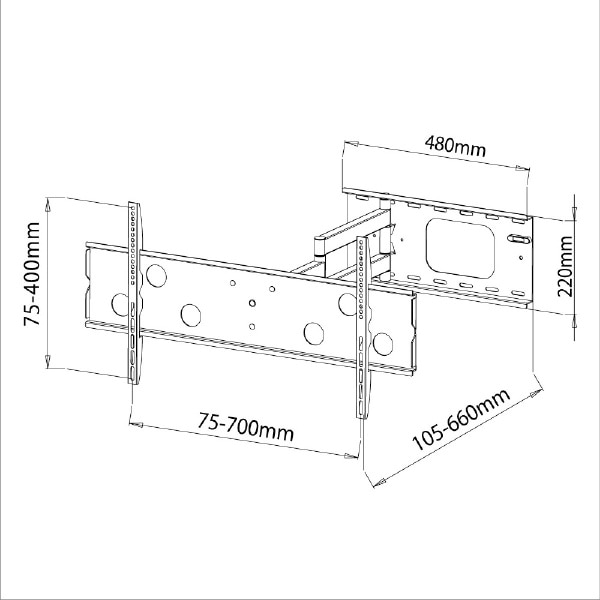 TVSFRGP136MW テレビ壁掛け金具 37-65インチ対応 TVセッターフリー