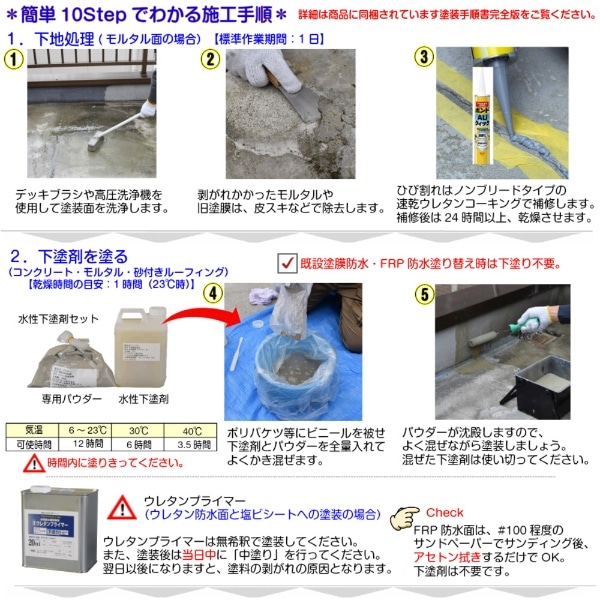 アトムペイント 水性防水塗料専用中塗り 8kg ホワイト 00001-23021