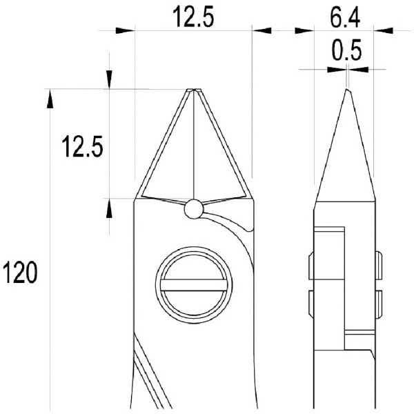 idealtek ESD精密ニッパ 先細形 大 フルフラッシュ刃 120mm ES5352-CR