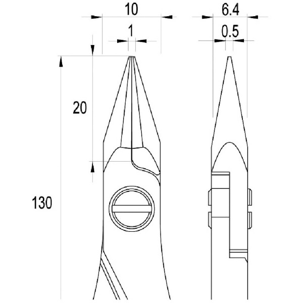 idealtek ESD精密プライヤー 半丸 130mm ギザ付 ES6022-CR-BG-IT