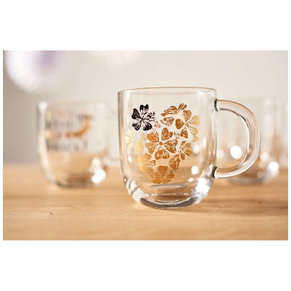 耐熱コーヒーマグカップ4P flower heart 400ml Emozione 046448(046448