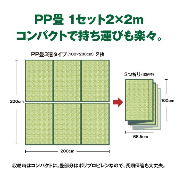 防災用品】簡易段ボール個室PP畳&間仕切りセット（PP畳3連タイプ2枚