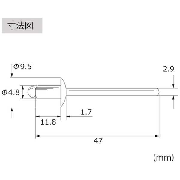 エビブラインドリベット（丸頭）ステンレス／スティール製６?４