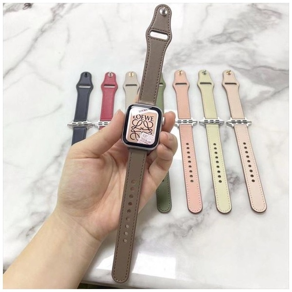 ピンバックルレザー 本革細身 for Apple Watch 38/40/41mm ブラウン