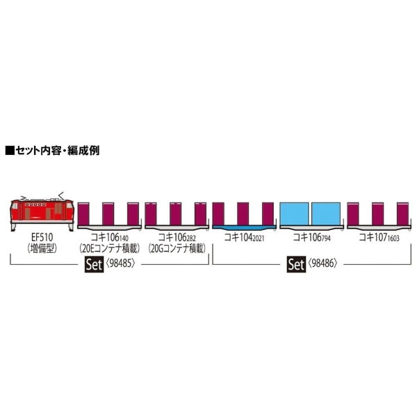 Nゲージ】98485 JR EF510-0形コンテナ列車セット TOMIX(98485