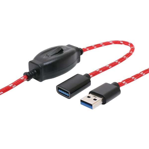 電源スイッチケーブル [USB-A オス→メス USB-A /1.5m /充電 /転送