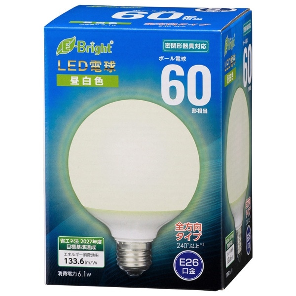 LED電球ﾎﾞｰﾙ電球形E2660形昼白色全方向 LDG6N-GAG24 [E26 /ボール電球