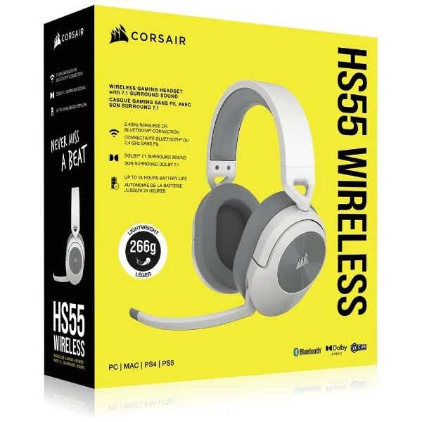 ゲーミングヘッドセット HS55 WIRELESS White ホワイト CA-9011281-AP