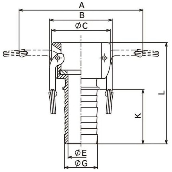 トヨックス ６３３－Ｃ カムロックカプラー ホースシャンク １－１／２