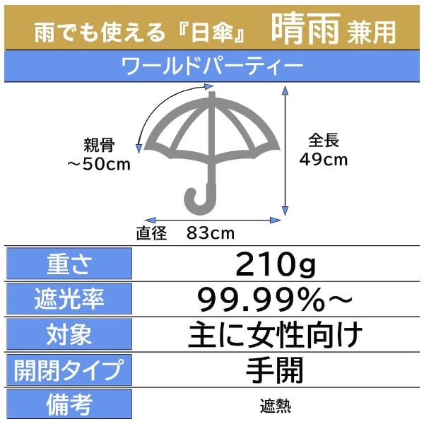 日傘 折りたたみ傘 遮光切り継ぎtiny（ブラウン） 801-16423-102 [晴雨